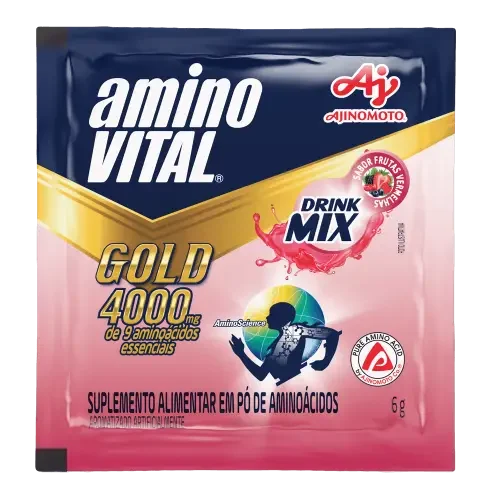 7406 - AMINOVITAL GOLD DRINK MIX FR. VERMELHAS 4X15X6GRS
