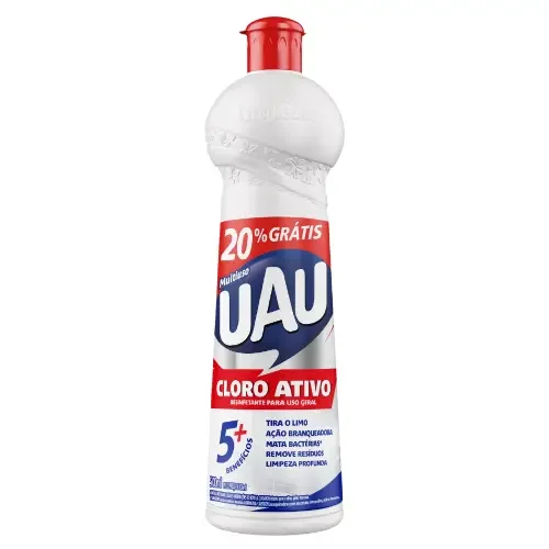 7464 - MULTIUSO UAU CLORO ATIVO SQUEEZE 20%GTS 24X500ML