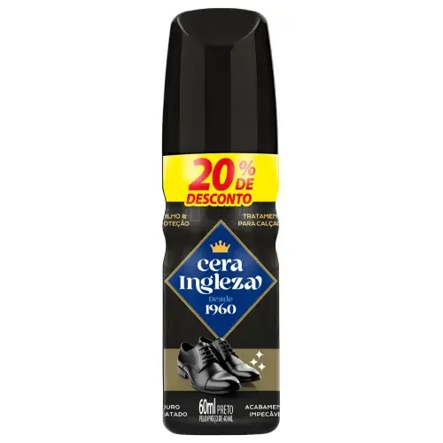 7556 - PR CERA LIQUIDA CALCADO INGLEZA PRETA 24X60ML