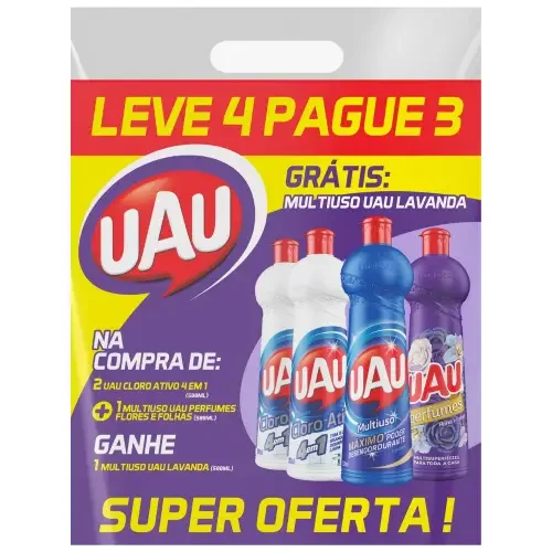 7606 - MULTIUSO LAV2 CLORO ATIVO FLORES FOLHAS 6X4X500ML